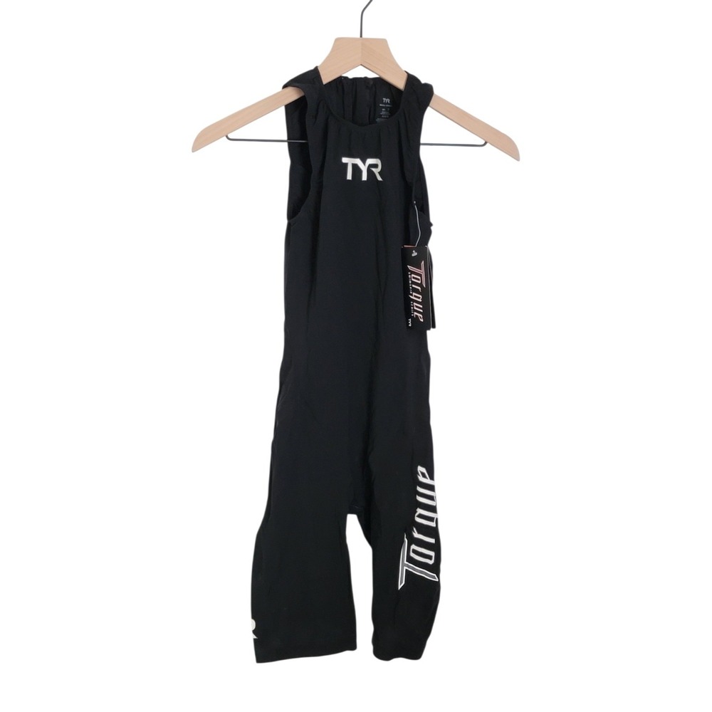 TYR Womens Torque Elite Swimskin John Black Back Zip Closed Back NEW Size S